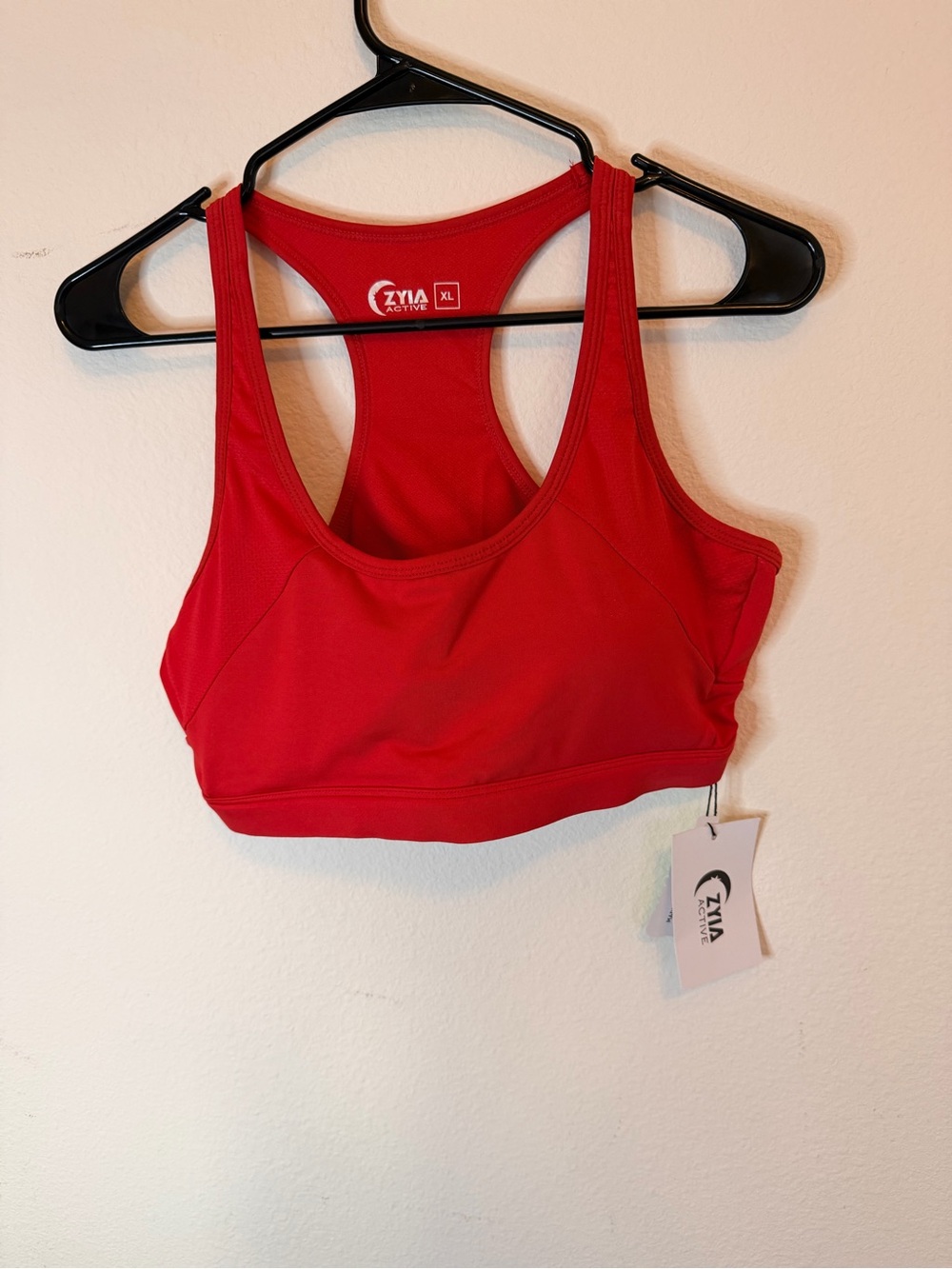 NWT Zyia Active Racerback Sports Bra Red XL Moisture Wicking Workout - Picture 3 of 5